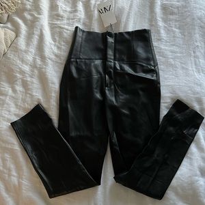 Zara leather leggings